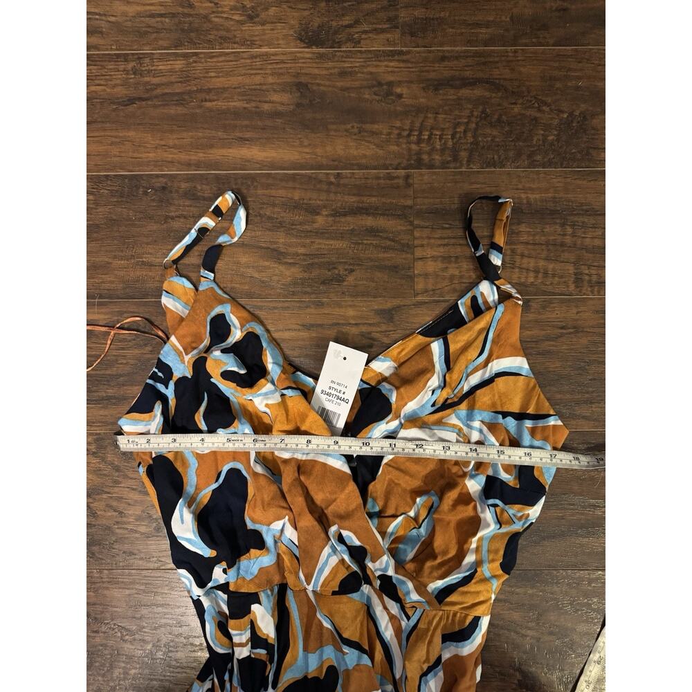 MSK Brown Blue Sleeveless Sundress Beach Maxi Dress / SZ XL - Picture 9 of 9